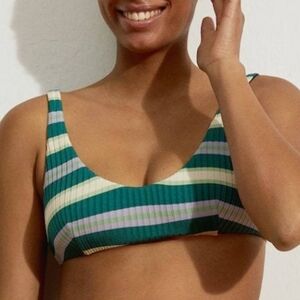 NWT Oysho Textured Striped Bikini Top